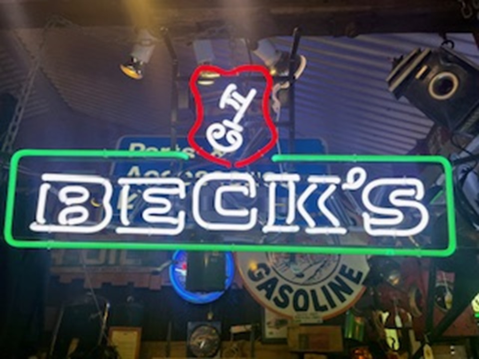 Becks neon sign