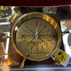 Brass Ships Wheel compass