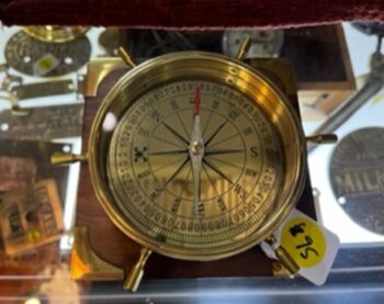 Brass Ships Wheel compass