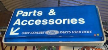 Ford parts & accessories light up sign