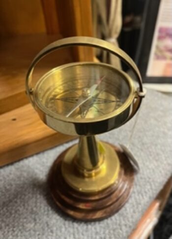 Gimbal Compass on Wooden Stand - Image 3