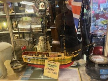 Hand made ship in glass case1