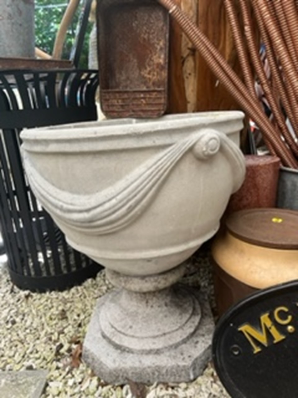 Large concrete plant pot