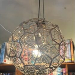 Patterned gold hanging light