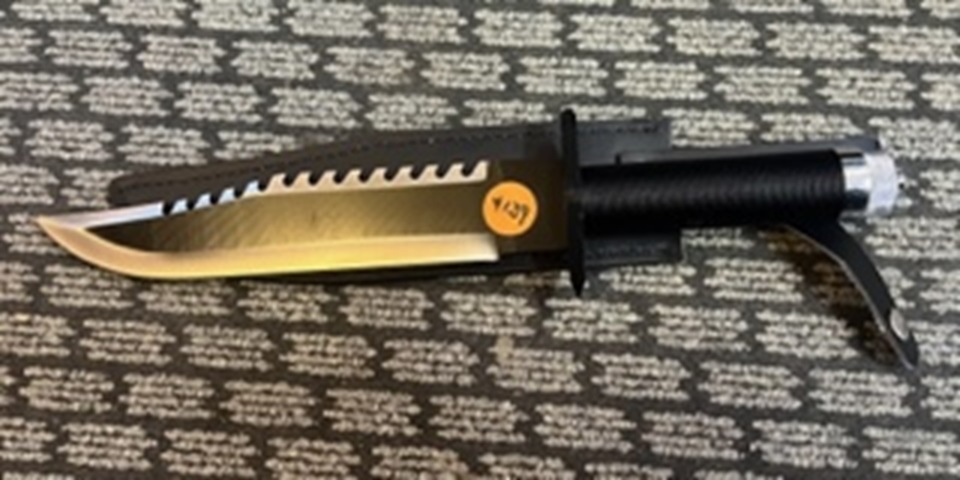 Rambo black handled knife