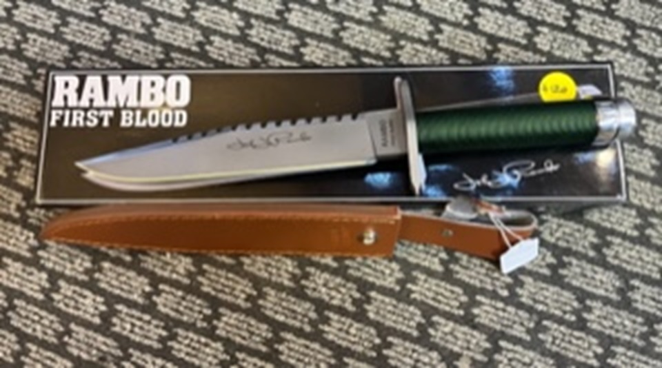 Rambo green handled knife