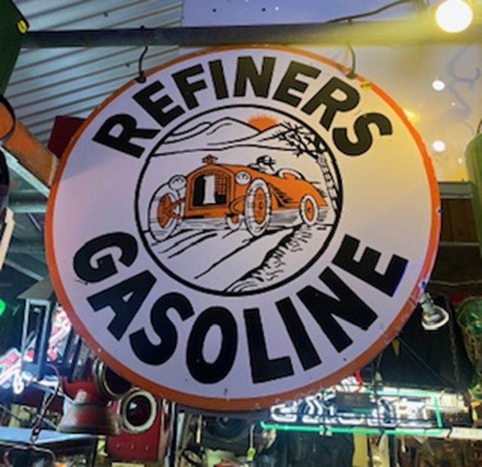Refiners Gasoline double sided sign