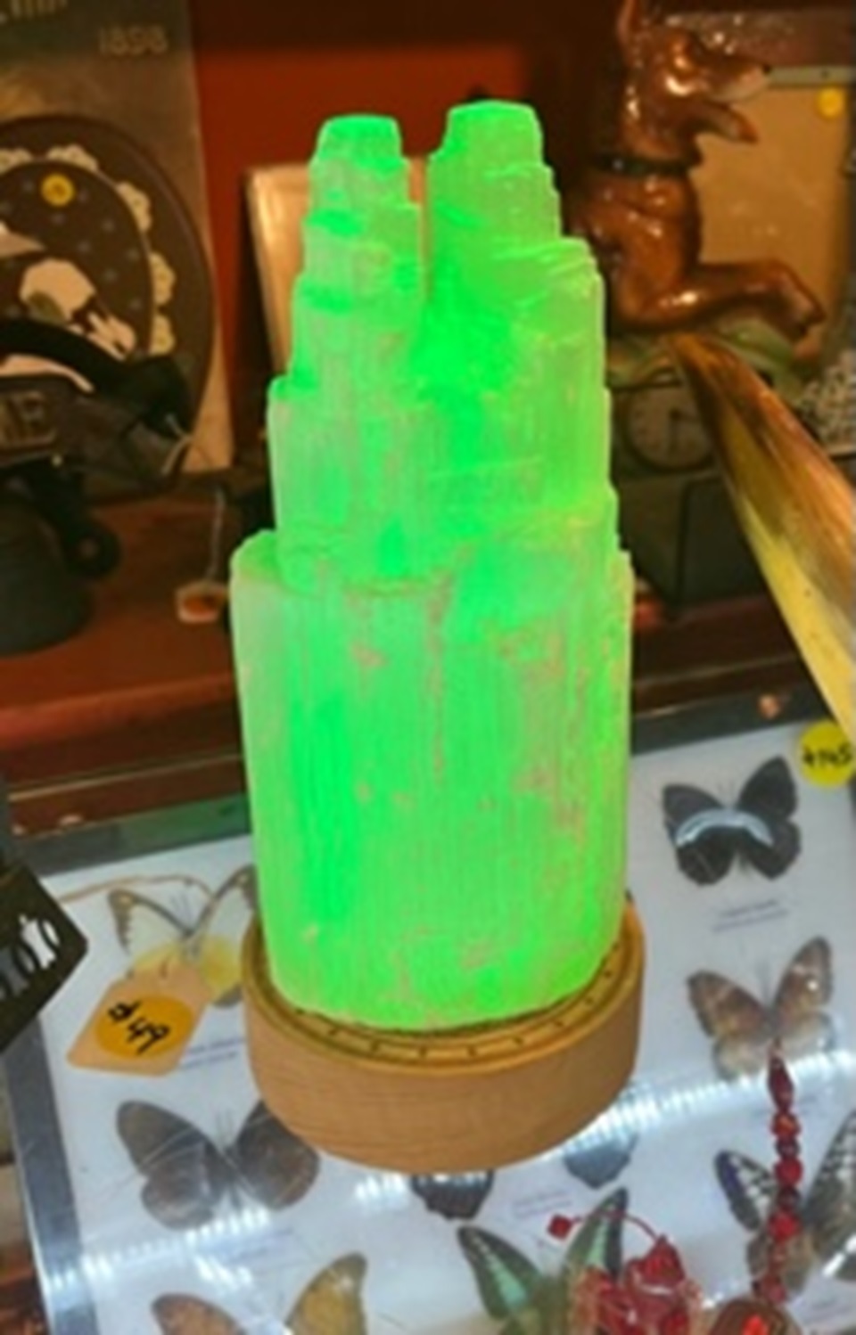 Selenite colour changing lamp