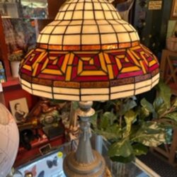 Tiffany Red and Yellow Leadlight Table lamp