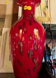 Red, gold-infused Vase