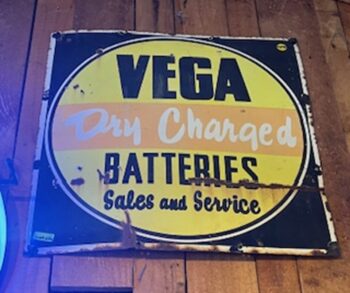 Vega Batteries sign