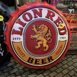Lion Red bottle cap sign