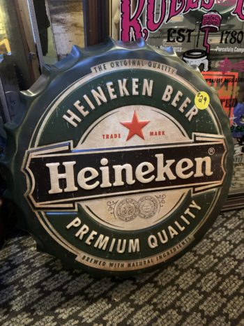 Heineken bottle cap sign