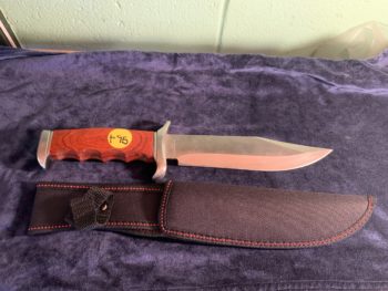 Knife with wooden handle