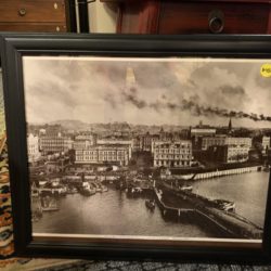 Port of Auckland vintage framed print