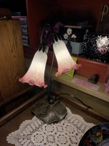 Pink and White Lily Lamp