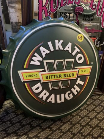 Waikato bottle cap sign