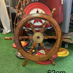 Wood and brass ships wheel 62cm